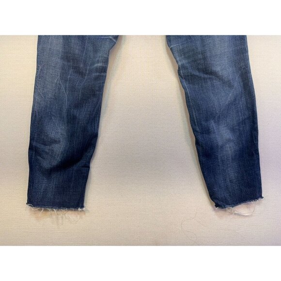 Zara Woman Premium Collection Aged Denim Jeans Size 4 Blue Distressed Look - Picture 11 of 11